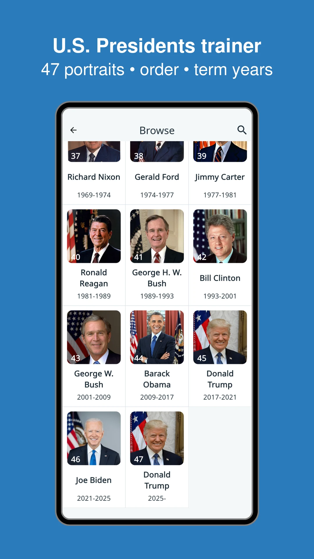 US Presidents Trainer screenshot